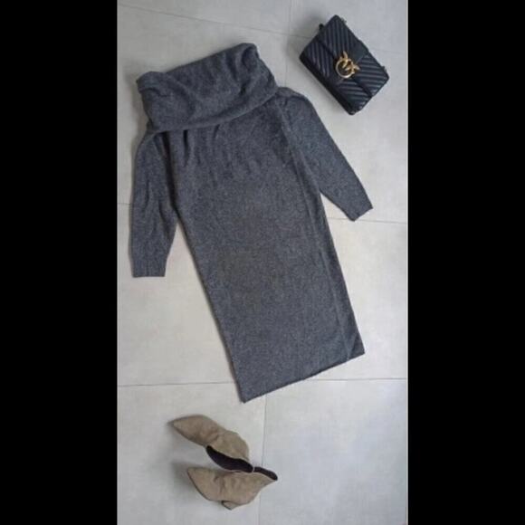 ZARA Off-the-Shoulder Knit Midi Dress NWT Gray Size S and M - Picture 16 of 16